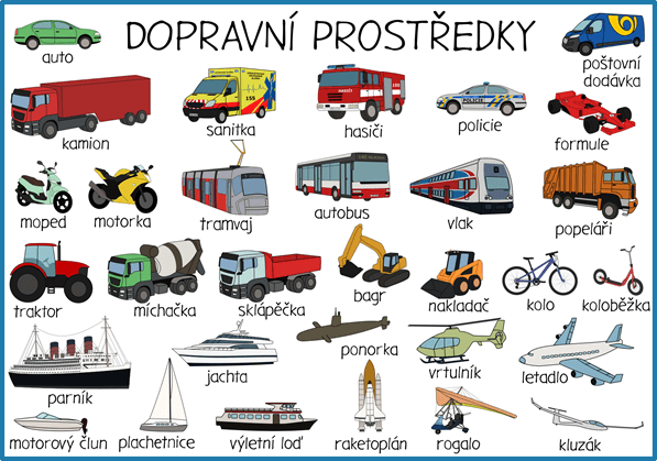 PŘEHLED DOPRAVNÍCH PROSTŘEDKŮ
